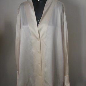 Ralph Lauren 100% Silk Ivory Ruffle Sleeve Blouse